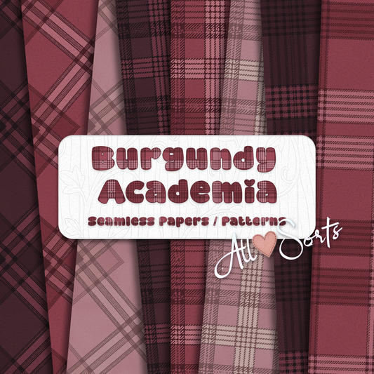 Burgundy Academia Seamless Digital Paper Pack