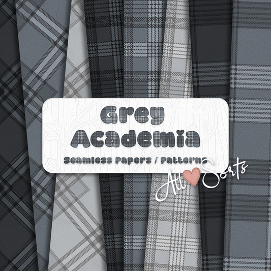 Grey Academia Seamless Digital Paper Pack