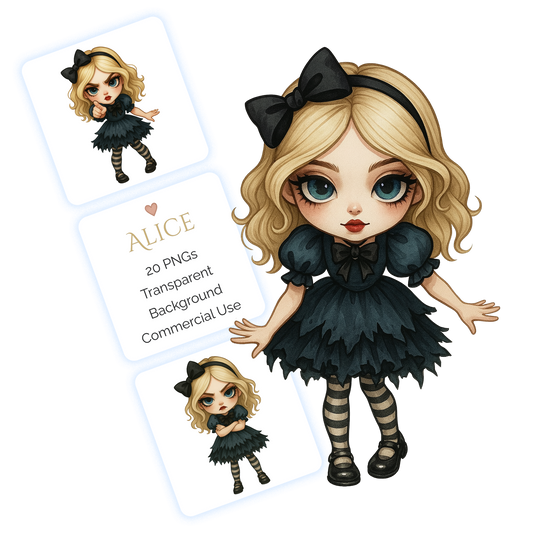 Alice Clipart Pack - 20 PNGs
