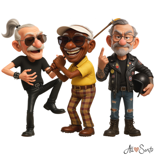 Quirky Grandpas Clipart Pack - 40 PNGs