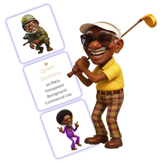 Funny Old Men Clipart Pack – 20 PNGs