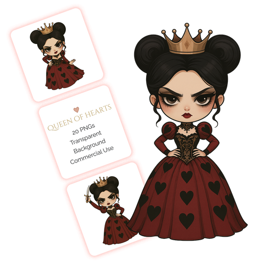 Queen Of Hearts Clipart Pack - 20 PNGs