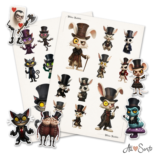 Wonderland Fussy Cut Pages Digital Download