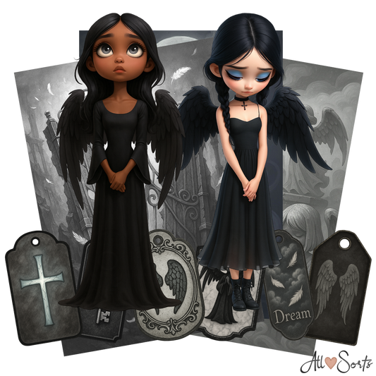 Fallen Angels Digital Scrapbook Pack - 60 Pieces