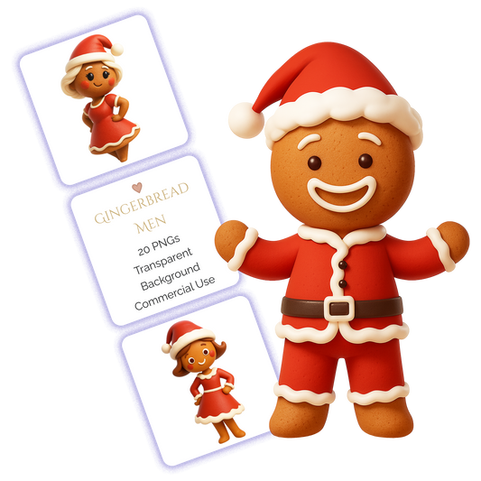 Gingerbread Men Clipart Pack - 20 PNGs