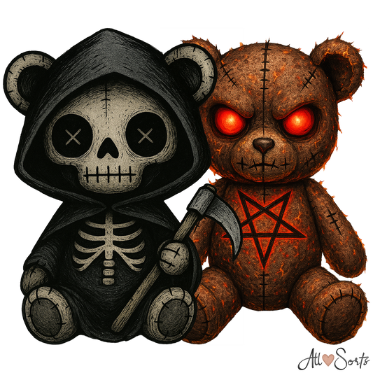 Creepy Cute Teddies Clipart Pack - 30 PNGs