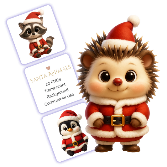 Santa Animals Clipart Pack - 20 PNGs