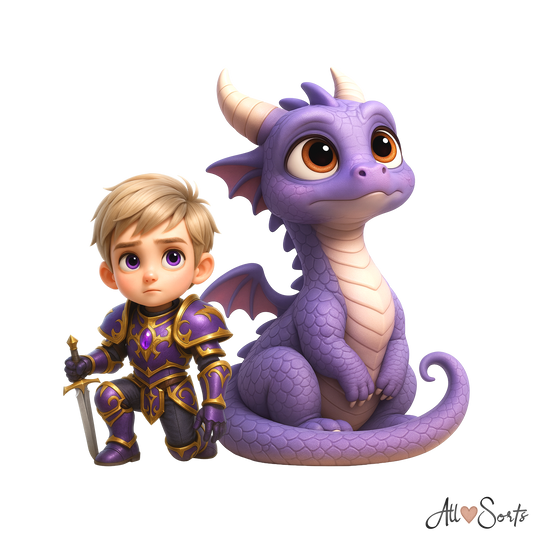 Quirky Dragons & Knights Clipart Pack - 40 PNGs