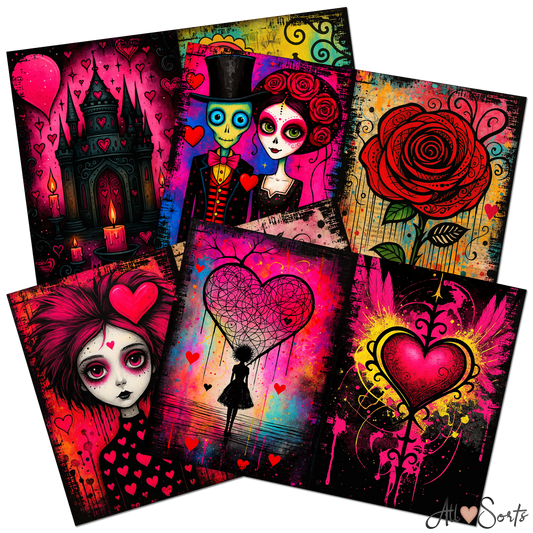 A Gothic Romance Digital Junk Journal Pack - 10 JPG Pages