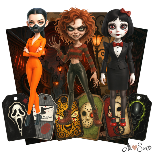 Female Killers Digital Scrapbook Pack - 60 Pieces