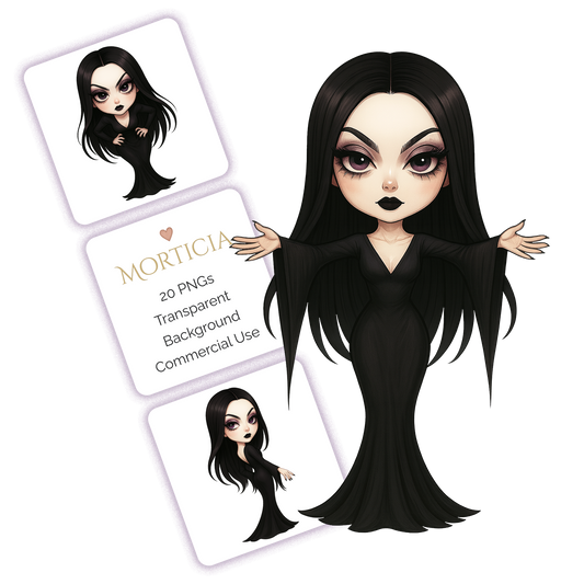 Morticia Clipart Pack - 20 PNGs