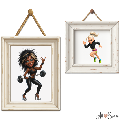 Quirky Gym Girls Clipart Pack - 50 PNGs