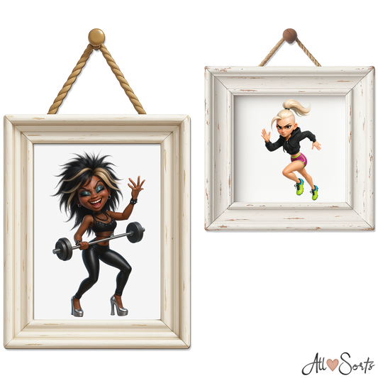 Quirky Gym Girls Clipart Pack - 50 PNGs