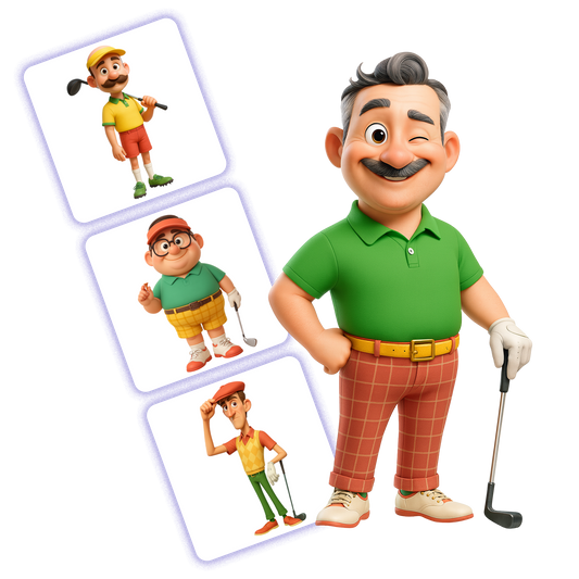 Golfer Dads Clipart Pack - 20 PNGs