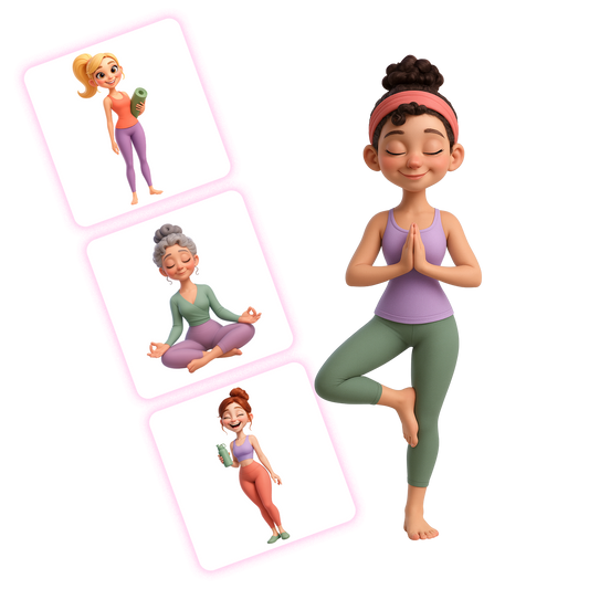 Yoga Mums Clipart Pack – 20 PNGs