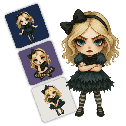 Midnight Porcelain Alice Clipart Pack - 20 PNGs