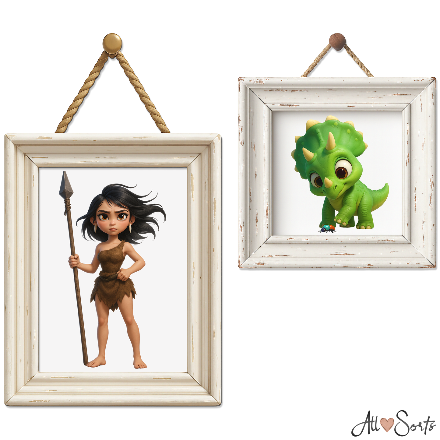 Quirky Dinosaurs & Cavemen Clipart Pack - 40 PNGs