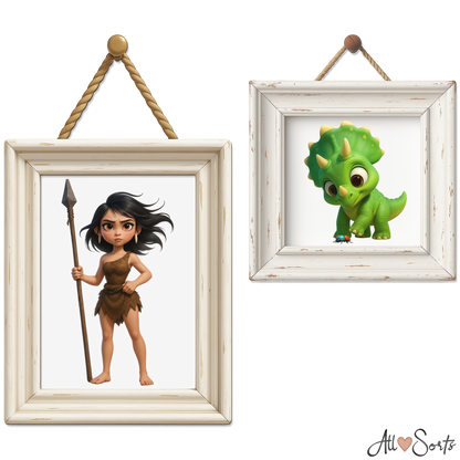 Quirky Dinosaurs & Cavemen Clipart Pack - 40 PNGs