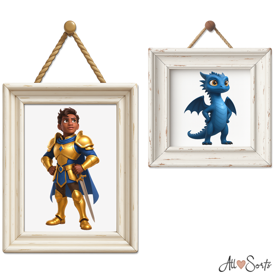 Quirky Dragons & Knights Clipart Pack - 40 PNGs