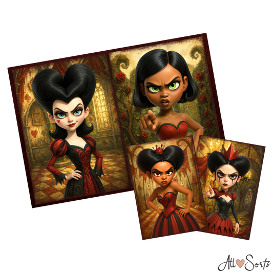 Queen Of Hearts Digital Junk Journal Pack - 24 JPGs