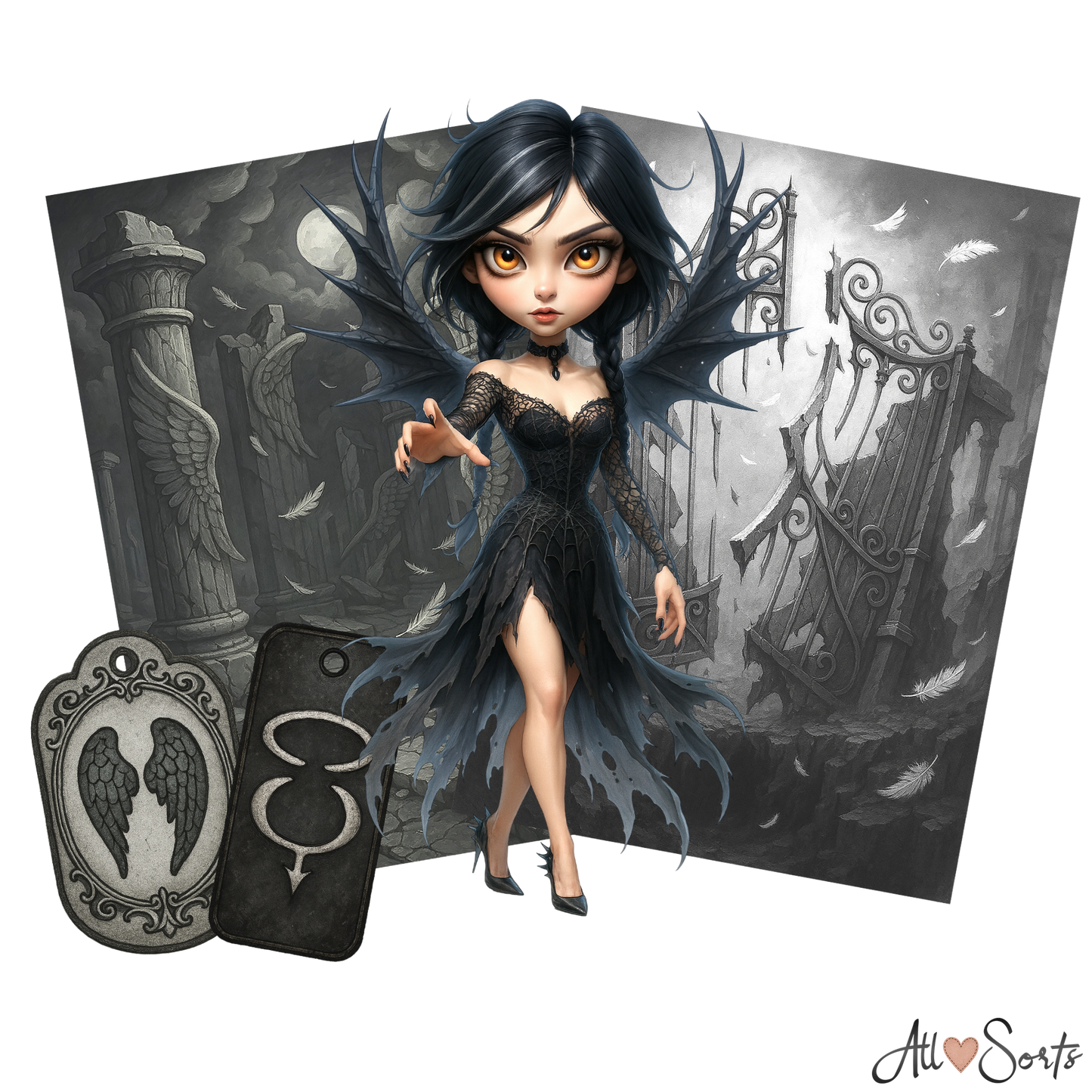 Fallen Angels Digital Scrapbook Pack - 60 Pieces