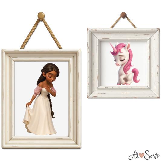 Cute Unicorns & Princesses Clipart Pack - 45 PNGs