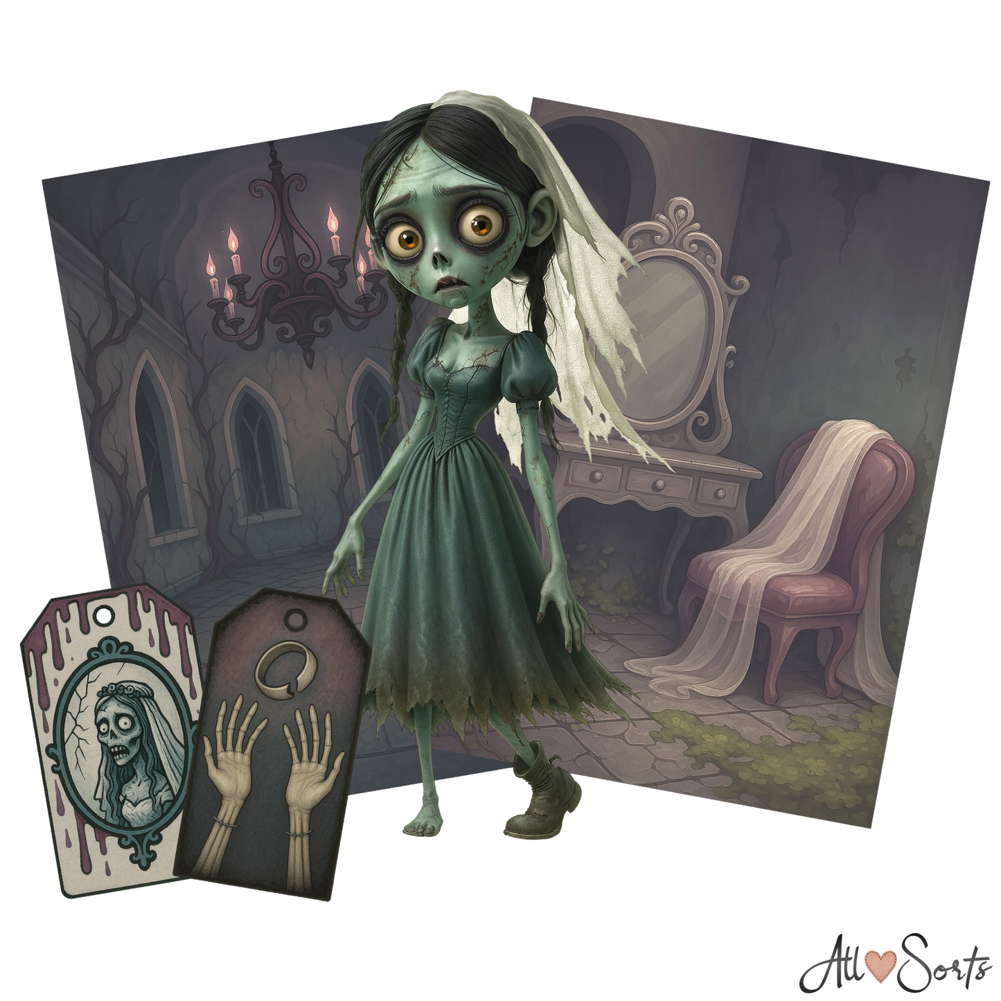 Zombie Brides Digital Scrapbook Pack - 60 Pieces