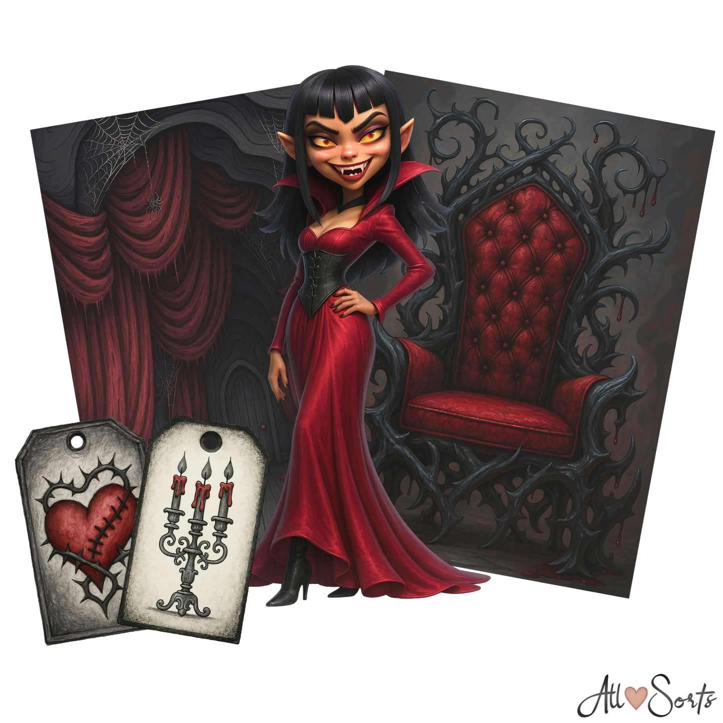 Vampire Queens Digital Scrapbook Pack - 60 Pieces