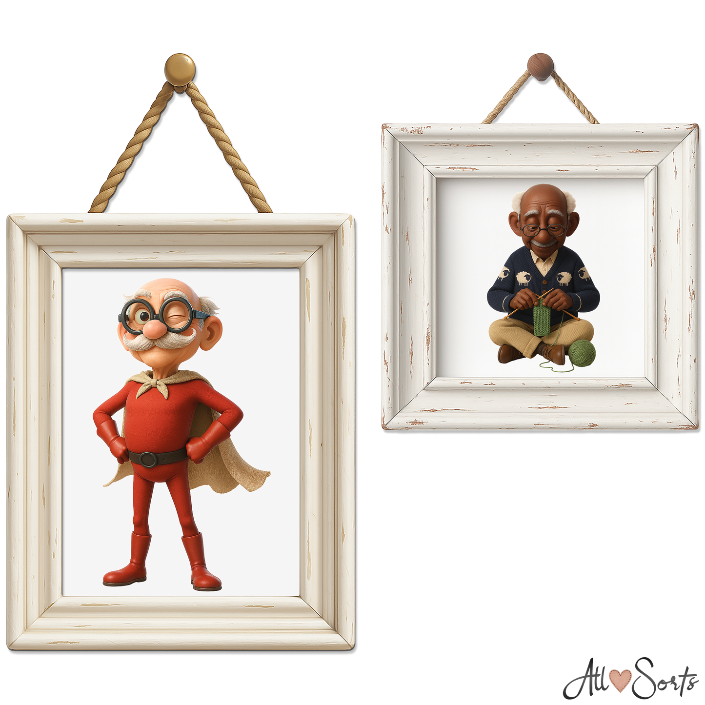 Quirky Grandpas Clipart Pack - 40 PNGs