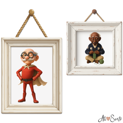 Quirky Grandpas Clipart Pack - 40 PNGs