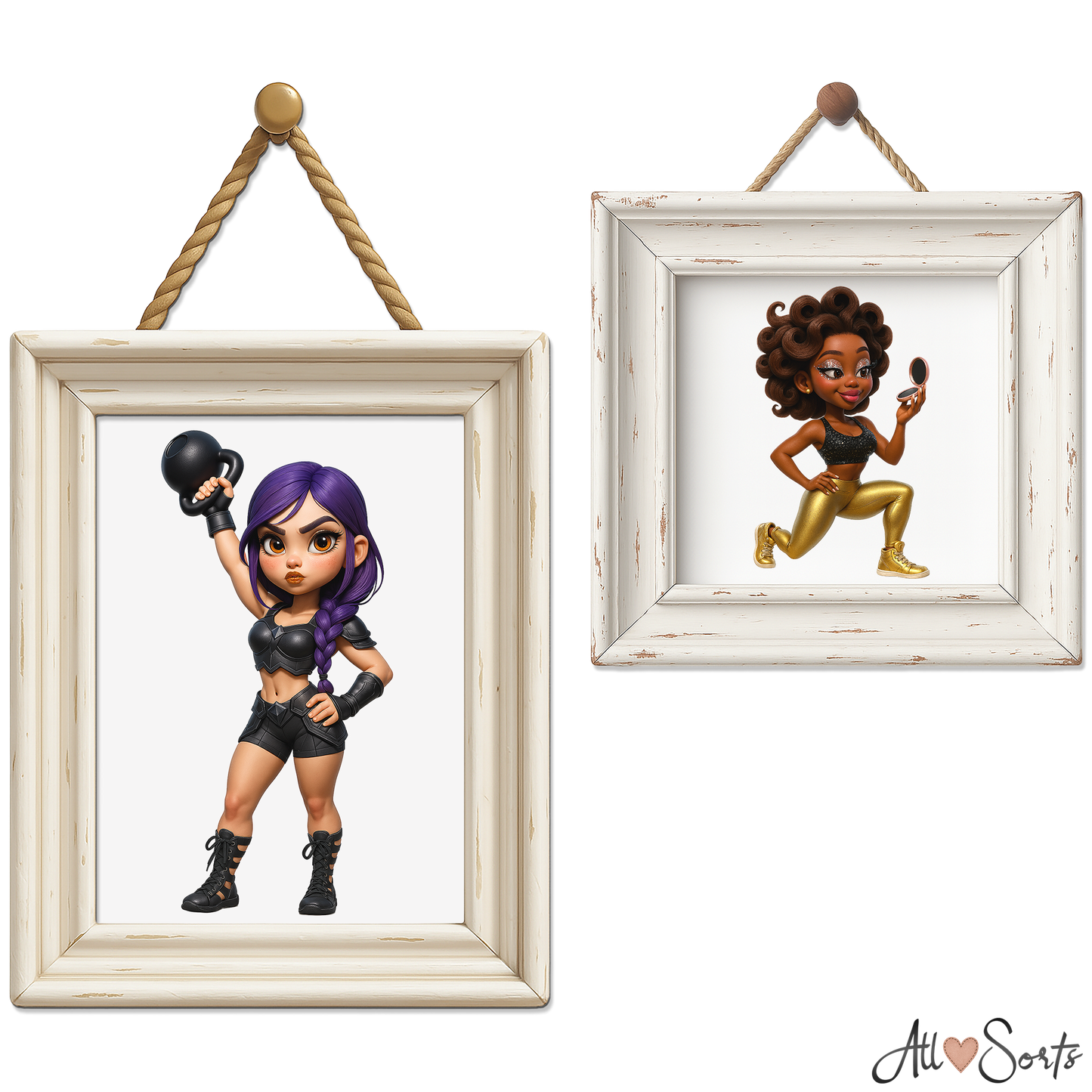 Quirky Gym Girls Clipart Pack - 50 PNGs
