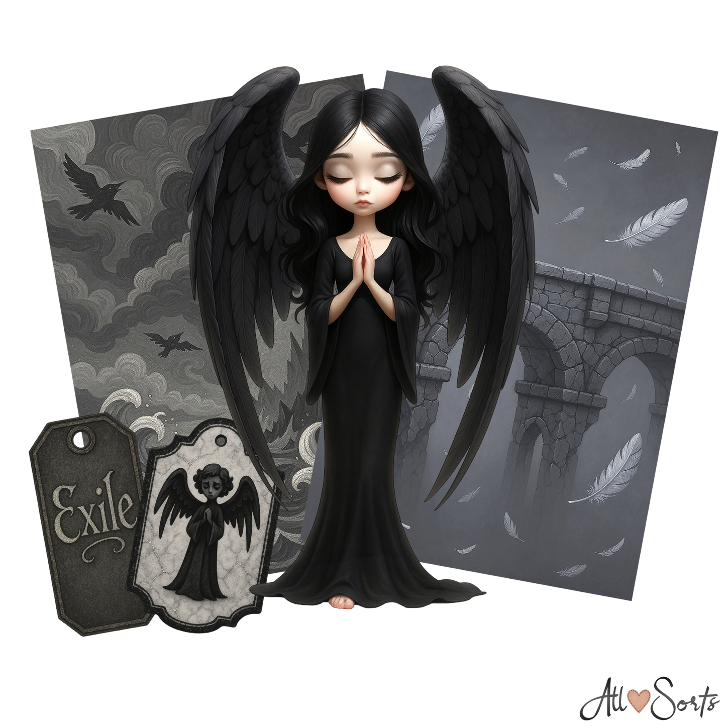 Fallen Angels Digital Scrapbook Pack - 60 Pieces
