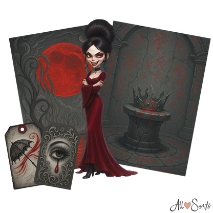Vampire Queens Digital Scrapbook Pack - 60 Pieces