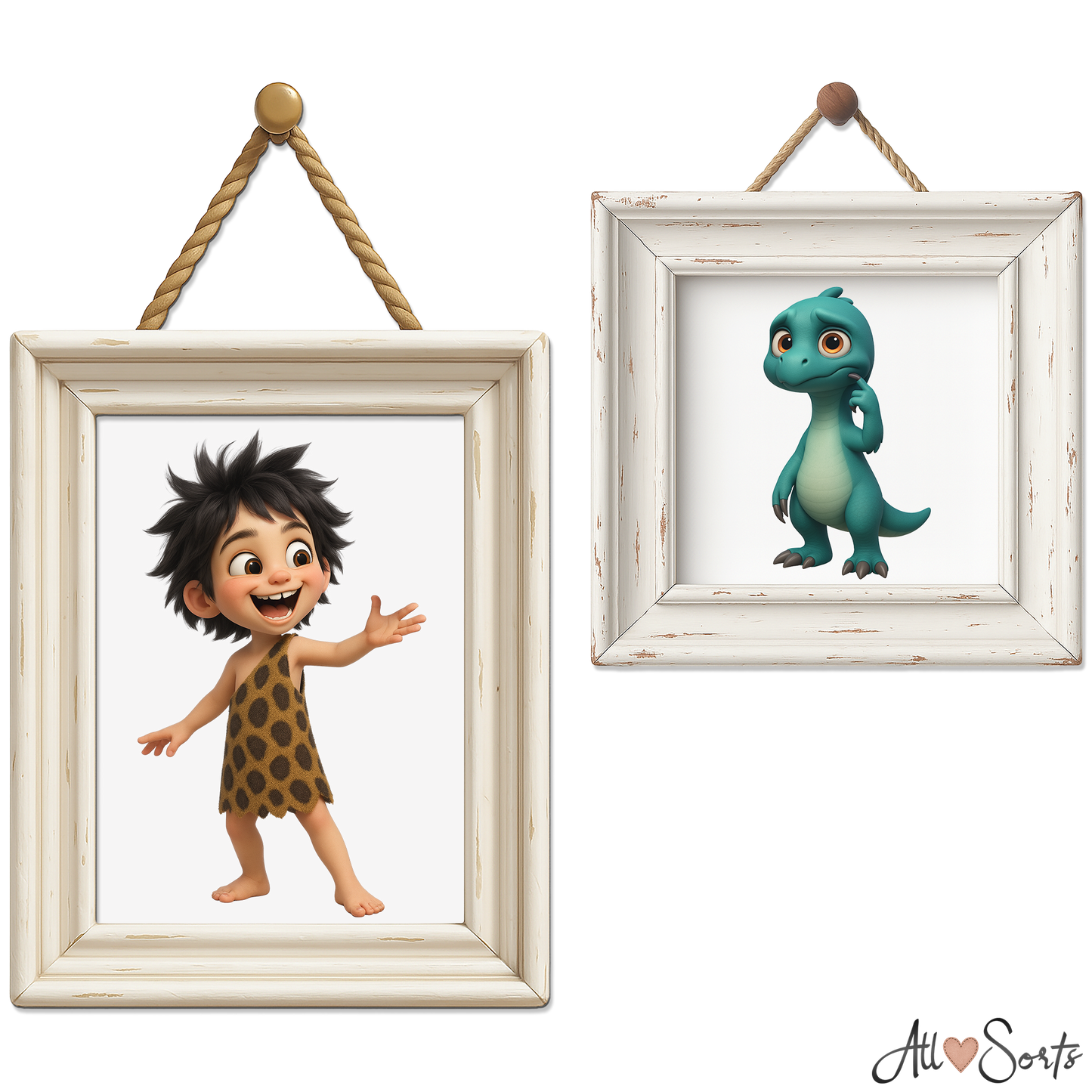 Quirky Dinosaurs & Cavemen Clipart Pack - 40 PNGs