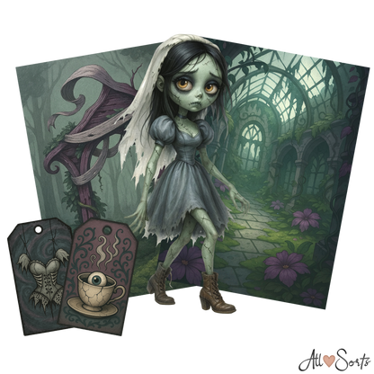 Zombie Brides Digital Scrapbook Pack - 60 Pieces