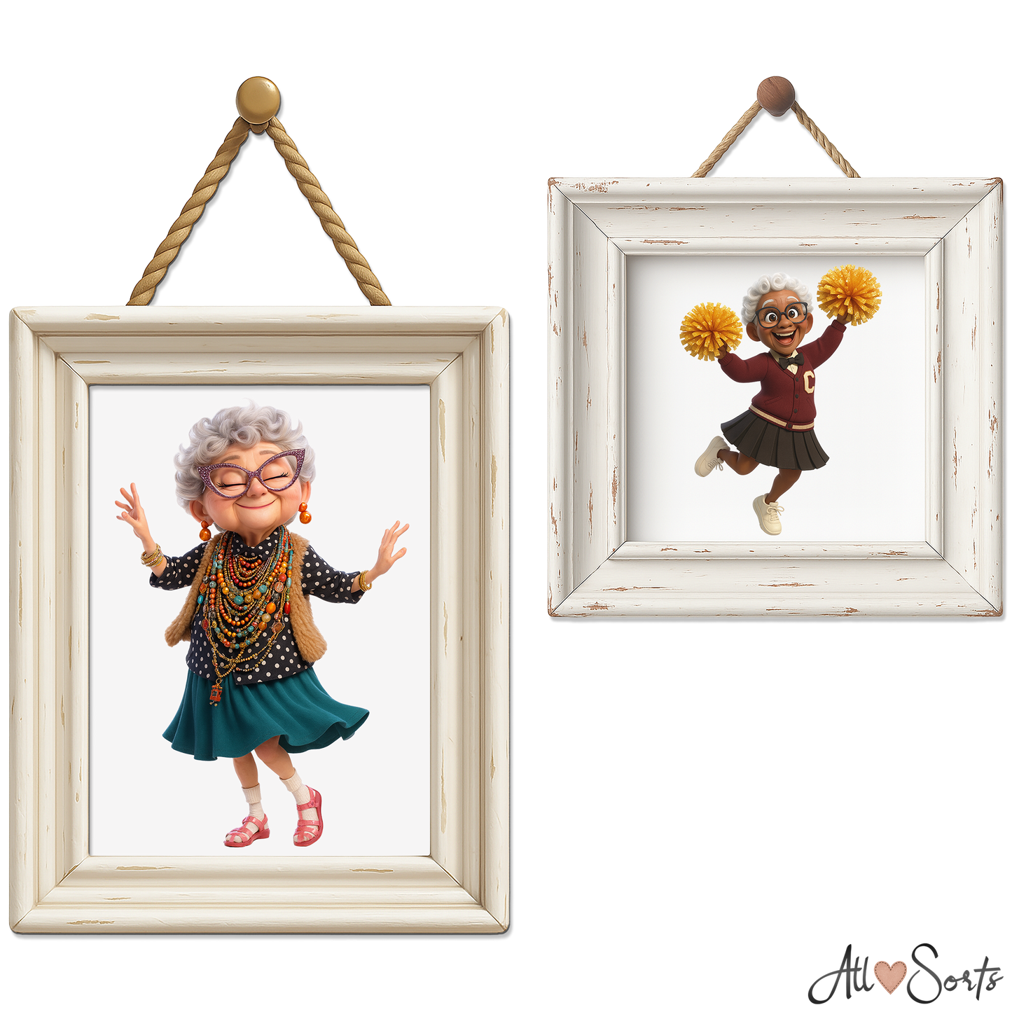 Quirky Grandmas Clipart Pack - 40 PNGs