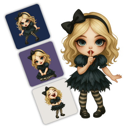 Midnight Porcelain Alice Clipart Pack - 20 PNGs