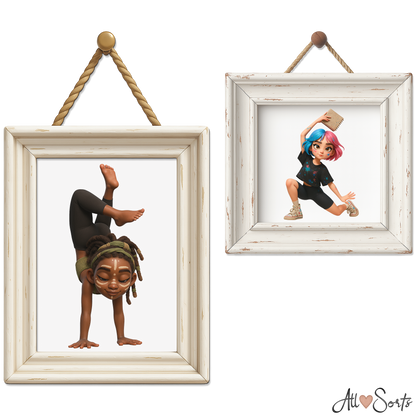 Quirky Gym Girls Clipart Pack - 50 PNGs