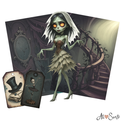 Zombie Brides Digital Scrapbook Pack - 60 Pieces