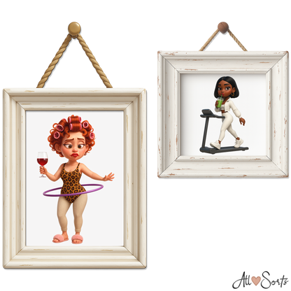 Quirky Gym Girls Clipart Pack - 50 PNGs