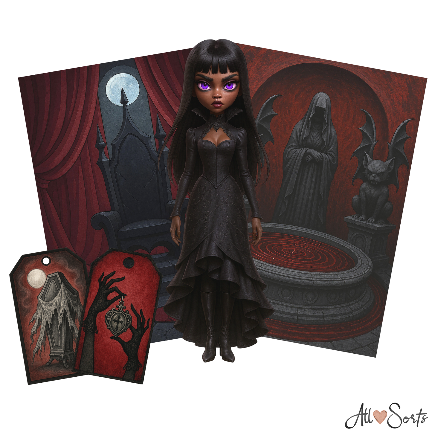 Vampire Queens Digital Scrapbook Pack - 60 Pieces