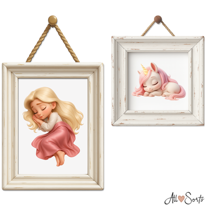 Cute Unicorns & Princesses Clipart Pack - 45 PNGs