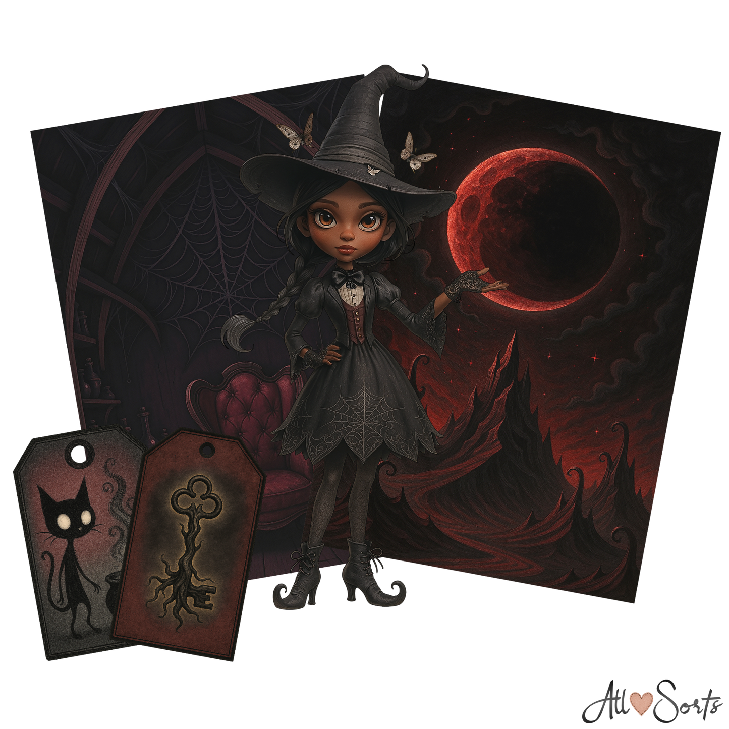Whimsical Witches Digital Scrapbook Pack - 60 Pieces