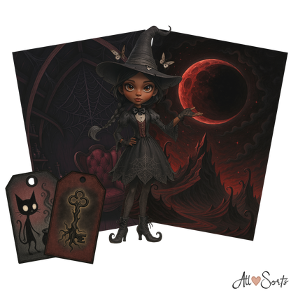 Whimsical Witches Digital Scrapbook Pack - 60 Pieces