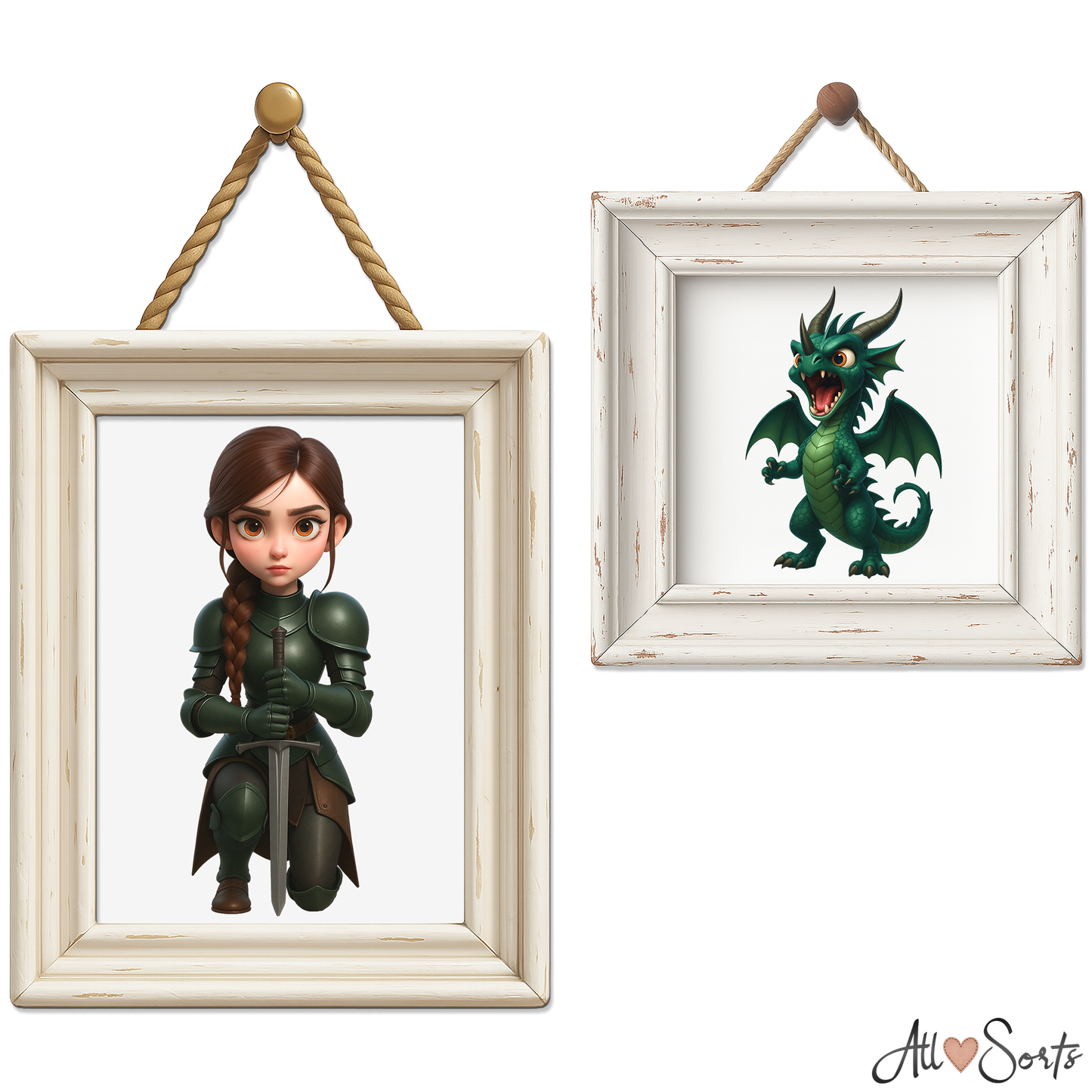 Quirky Dragons & Knights Clipart Pack - 40 PNGs