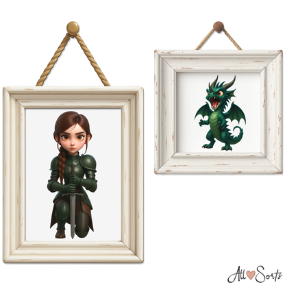 Quirky Dragons & Knights Clipart Pack - 40 PNGs