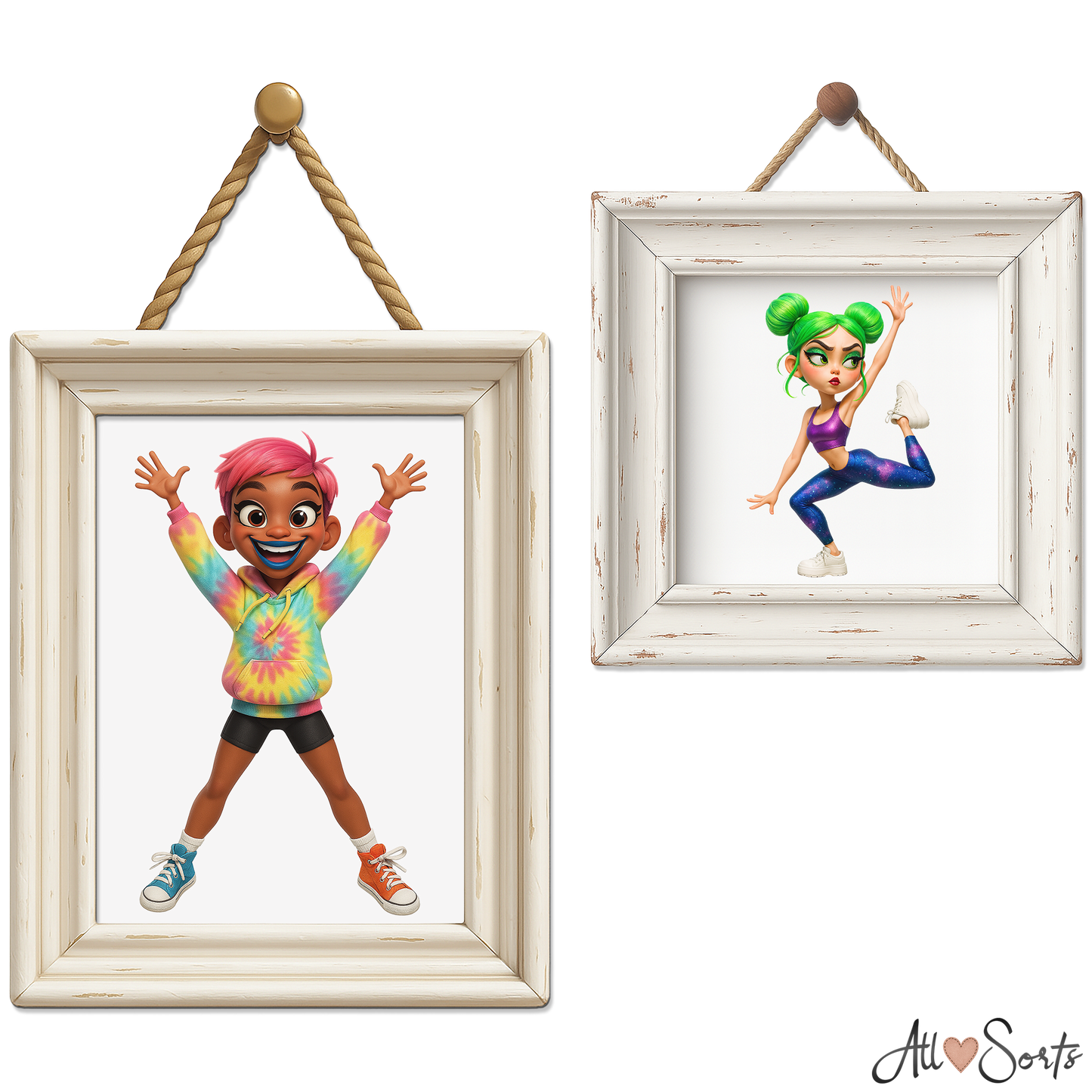 Quirky Gym Girls Clipart Pack - 50 PNGs