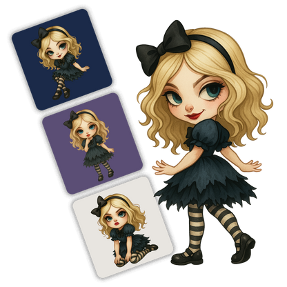 Midnight Porcelain Alice Clipart Pack - 20 PNGs