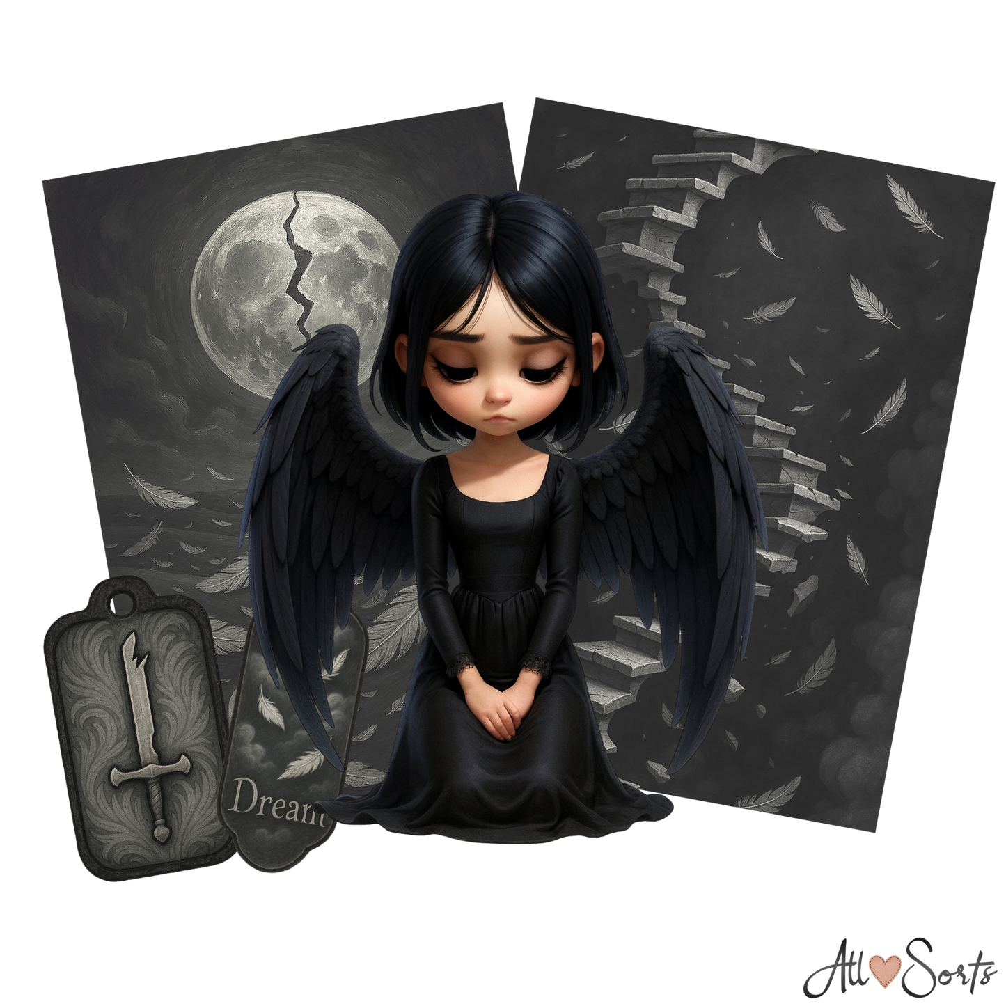 Fallen Angels Digital Scrapbook Pack - 60 Pieces