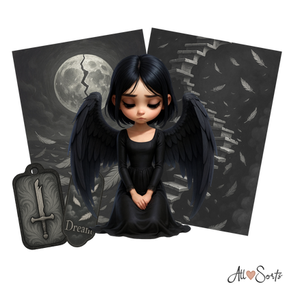 Fallen Angels Digital Scrapbook Pack - 60 Pieces
